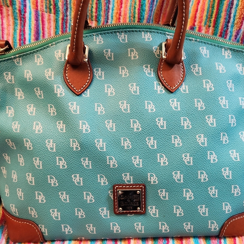 Dooney And Bourke Teal Gretta Satchel Excellent Condition